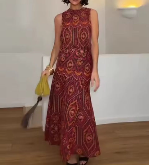 New Sexy Fashion Printed Sleeveless Casual 2 Piece Set CODE: KAR5225