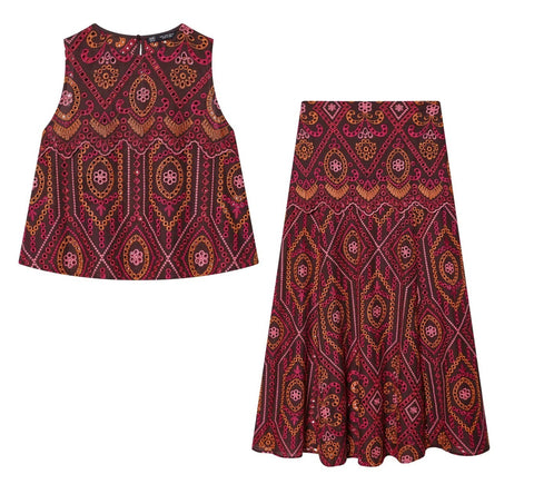 New Sexy Fashion Printed Sleeveless Casual 2 Piece Set CODE: KAR5225