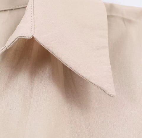 New Long Sleeved Lapel Belt Decoration mid Length Dress CODE: KAR5227