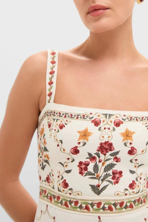 New Elegant Casual Sleeveless with Floral Print and A-line Skirt Dress CODE: KAR5230
