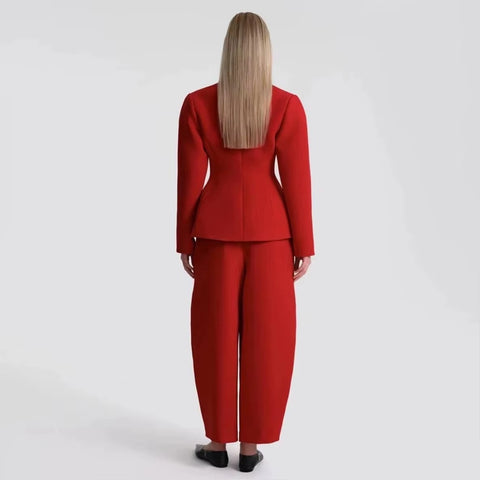 Elegant Tailored Suit Jacket And Pant Set CODE: KAR5234