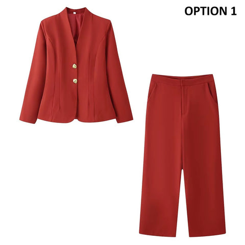 Elegant Tailored Suit Jacket And Pant Set CODE: KAR5234