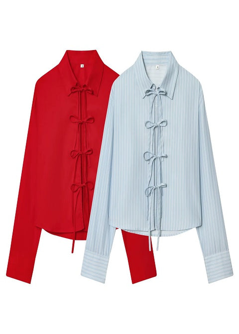New Poplin Shirt with Bow CODE: KAR5240