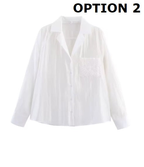 New Fashion Retro Chic Release Button Embroidered Shirt  CODE: KAR5241