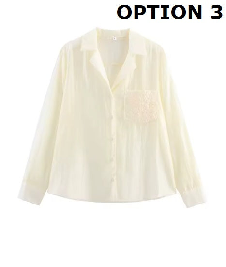 New Fashion Retro Chic Release Button Embroidered Shirt  CODE: KAR5241