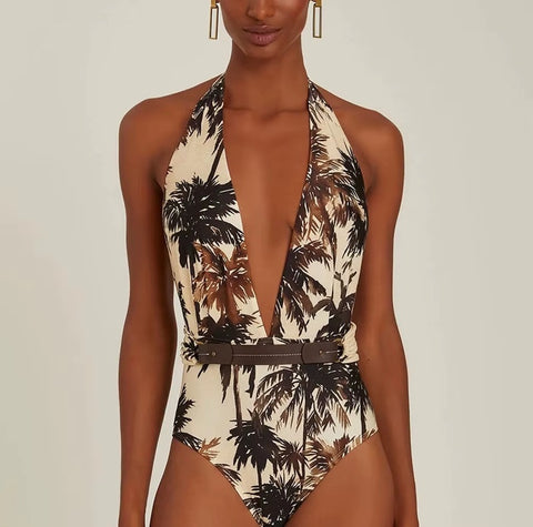 New V Neck Floral One-piece Swimwear CODE: KAR5247