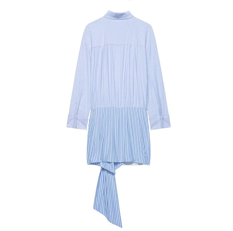New Long Sleeve Striped Twist Knot Mini Dress CODE: KAR5256