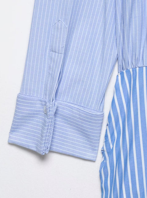 New Long Sleeve Striped Twist Knot Mini Dress CODE: KAR5256
