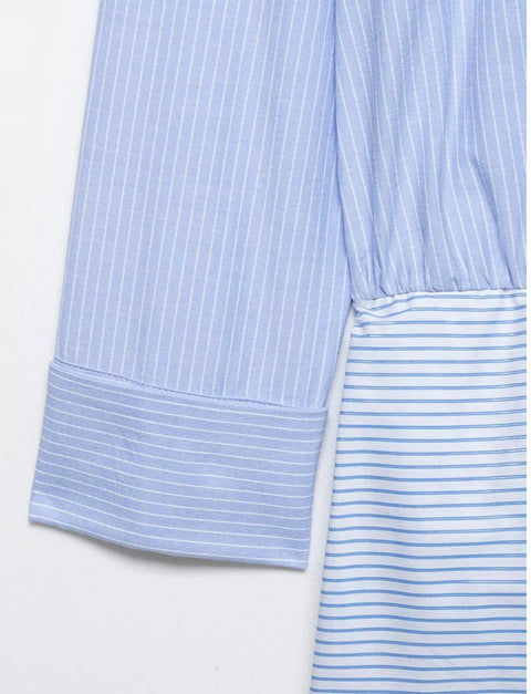 New Long Sleeve Striped Twist Knot Mini Dress CODE: KAR5256