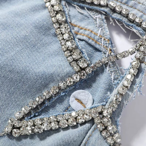 New Low Waist Wide Legs Hollow Out Fringed Jeans pant CODE: KAR5258