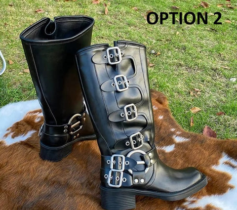 New style long thick heel versatile trendy boots CODE: KAR5264