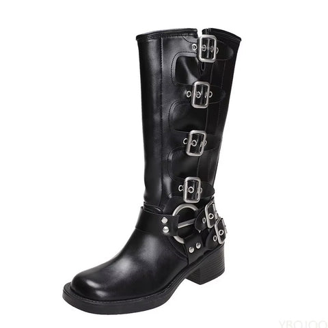 New style long thick heel versatile trendy boots CODE: KAR5264