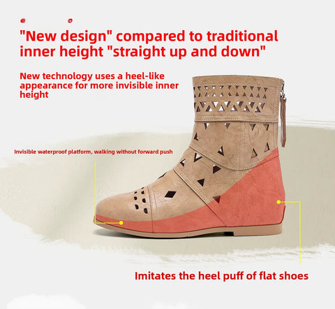 New Bohemian Ankle with Cutouts, Height Increase Boots CODE: KAR5265