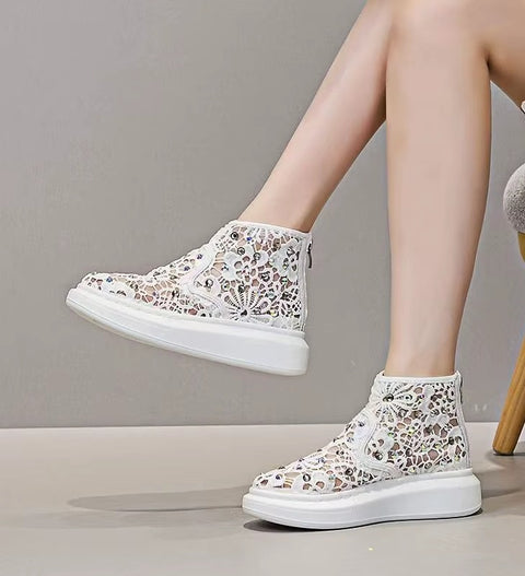 New  Thick Sole High Top Zippers Fashionable Shoes CODE: KAR5269