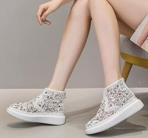 New  Thick Sole High Top Zippers Fashionable Shoes CODE: KAR5269