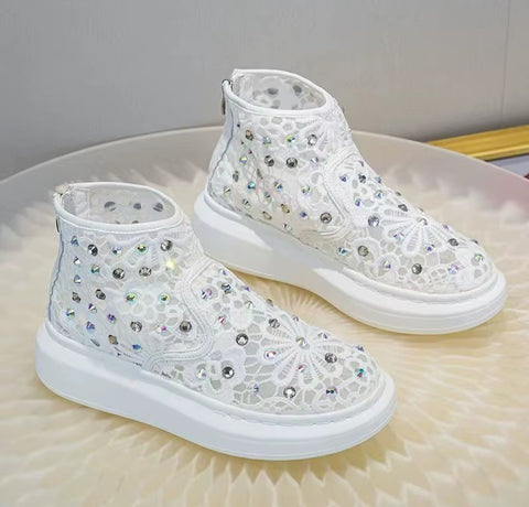 New  Thick Sole High Top Zippers Fashionable Shoes CODE: KAR5269