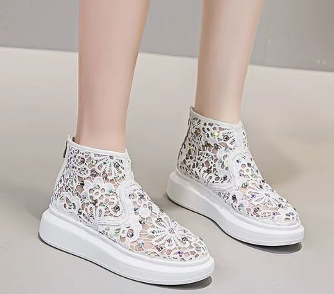 New  Thick Sole High Top Zippers Fashionable Shoes CODE: KAR5269