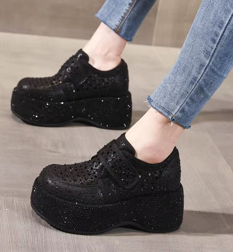 New Summer Style, With Magic Tape, Slip-On, With Diamonds Thick Platform CODE: KAR5270