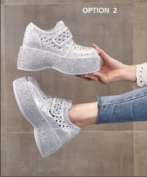 New Summer Style, With Magic Tape, Slip-On, With Diamonds Thick Platform CODE: KAR5270