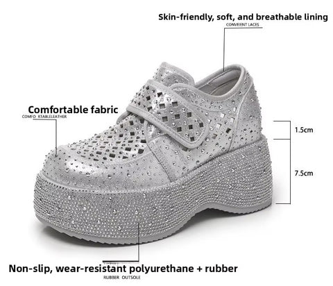 New Summer Style, With Magic Tape, Slip-On, With Diamonds Thick Platform CODE: KAR5270