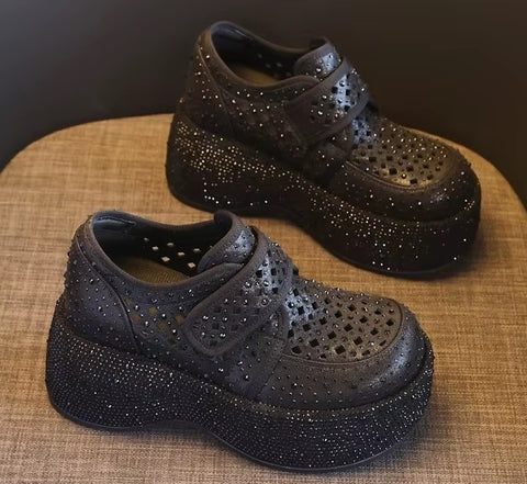 New Summer Style, With Magic Tape, Slip-On, With Diamonds Thick Platform CODE: KAR5270