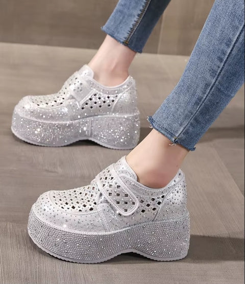 New Summer Style, With Magic Tape, Slip-On, With Diamonds Thick Platform CODE: KAR5270