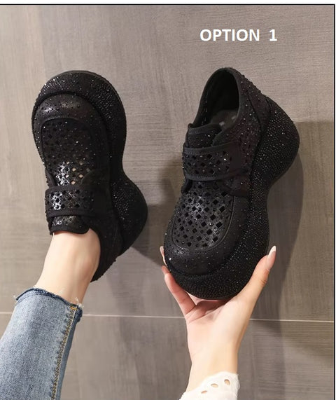 New Summer Style, With Magic Tape, Slip-On, With Diamonds Thick Platform CODE: KAR5270