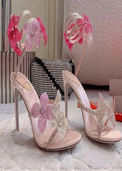 New snake-shaped winding rhinestone lace flowers sexy Heels CODE: KAR5272