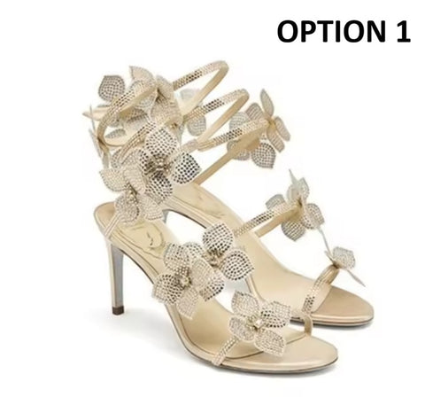 New snake-shaped winding rhinestone lace flowers sexy Heels CODE: KAR5272