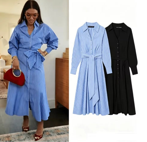 New Fashion Long Sleeve Casual Long Dress CODE: KAR5277