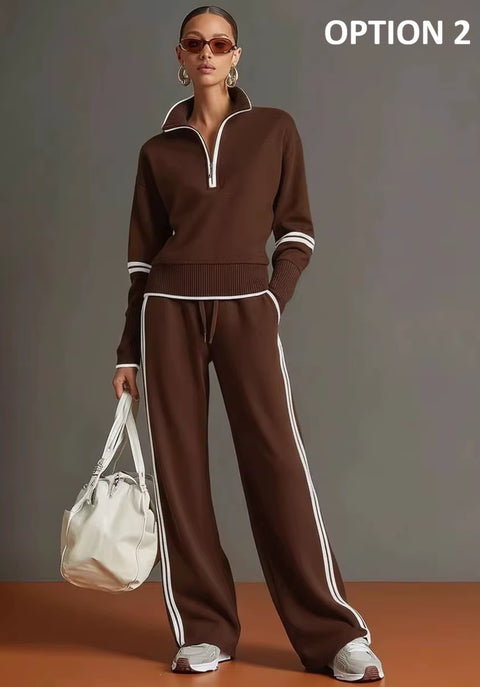 New Stand Collar Long Sleeve Loose Two Piece Set CODE: KAR5283