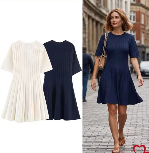 New round Neck Knitted Short Sleeve Casual Wear Dress CODE: KAR5288