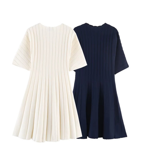 New round Neck Knitted Short Sleeve Casual Wear Dress CODE: KAR5288
