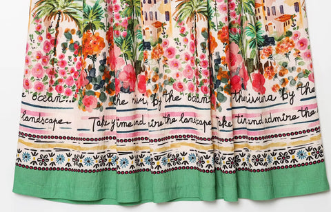 New printed bow, v-neck halter top or pleated skirt set CODE: KAR5293