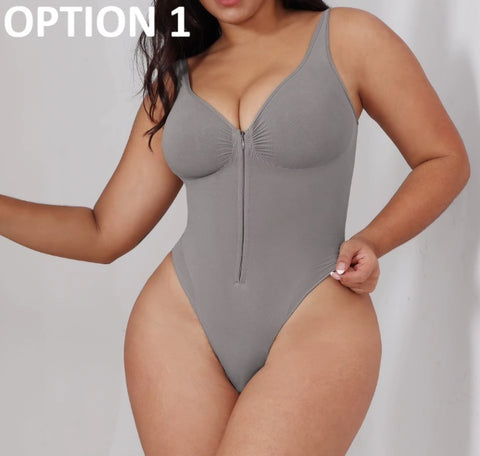 New Strong Waist Zip-Back Strapless High-Cut Bodysuit Corset CODE: KAR5301