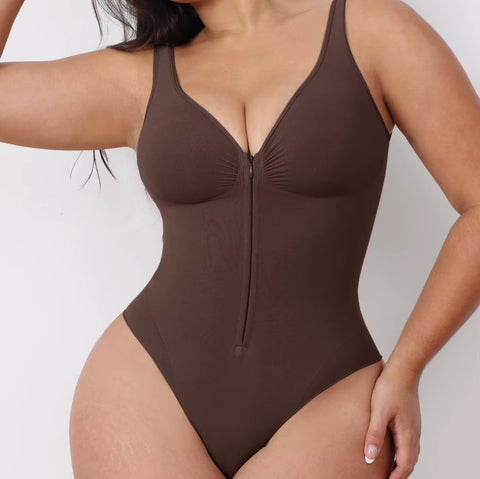 New Strong Waist Zip-Back Strapless High-Cut Bodysuit Corset CODE: KAR5301