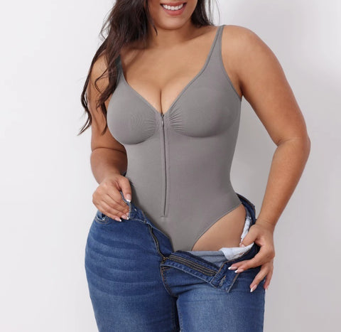 New Strong Waist Zip-Back Strapless High-Cut Bodysuit Corset CODE: KAR5301