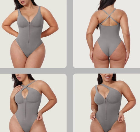 New Strong Waist Zip-Back Strapless High-Cut Bodysuit Corset CODE: KAR5301