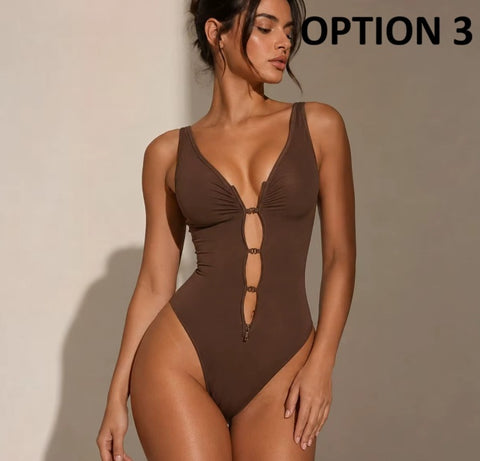 New Strong Waist Zip-Back Strapless High-Cut Bodysuit Corset CODE: KAR5301