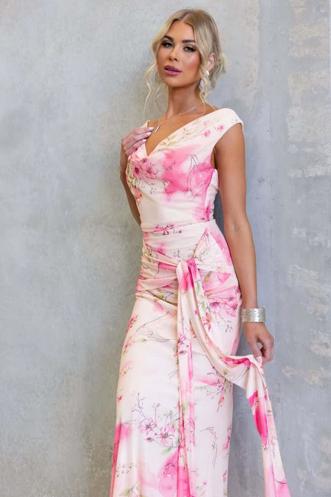 New Sexy Floral Print Mesh Mid-Length Dress CODE: KAR5316