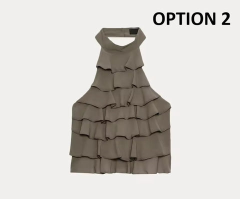 New Collarless Casual Versatile Short Sleeveless Top CODE: KAR5317