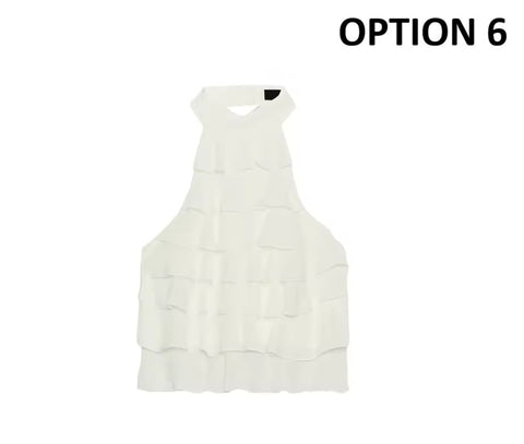 New Collarless Casual Versatile Short Sleeveless Top CODE: KAR5317