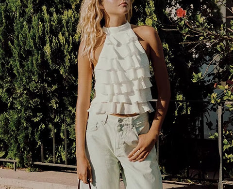 New Collarless Casual Versatile Short Sleeveless Top CODE: KAR5317