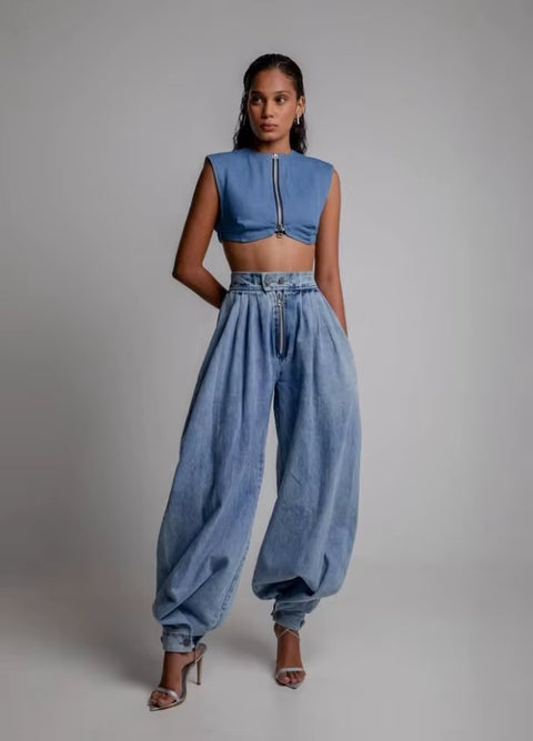 New Fashion Loose button High Waist Pants CODE: KAR5321