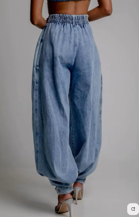 New Fashion Loose button High Waist Pants CODE: KAR5321