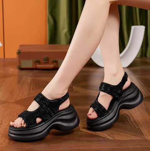 New Comfy peep toe Fashion Chunky Sneaker Hook Shoes CODE: KAR5324