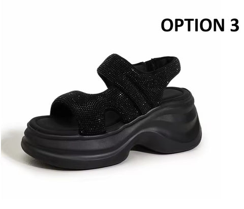 New Comfy peep toe Fashion Chunky Sneaker Hook Shoes CODE: KAR5324