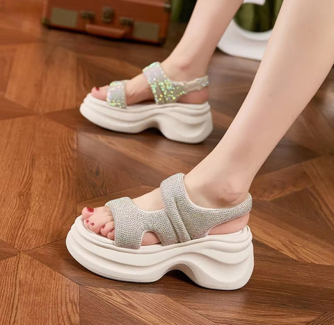 New Comfy peep toe Fashion Chunky Sneaker Hook Shoes CODE: KAR5324