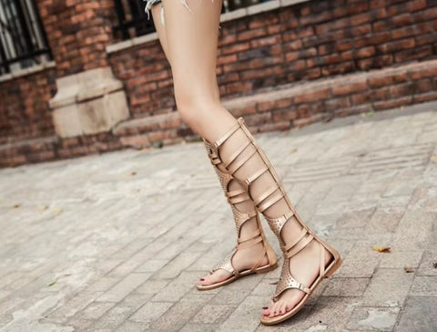 New Fashion Flat Rivet High Top Boots CODE: KAR5326