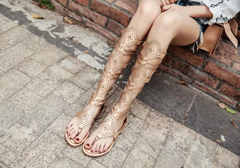 New Fashion Flat Rivet High Top Boots CODE: KAR5326